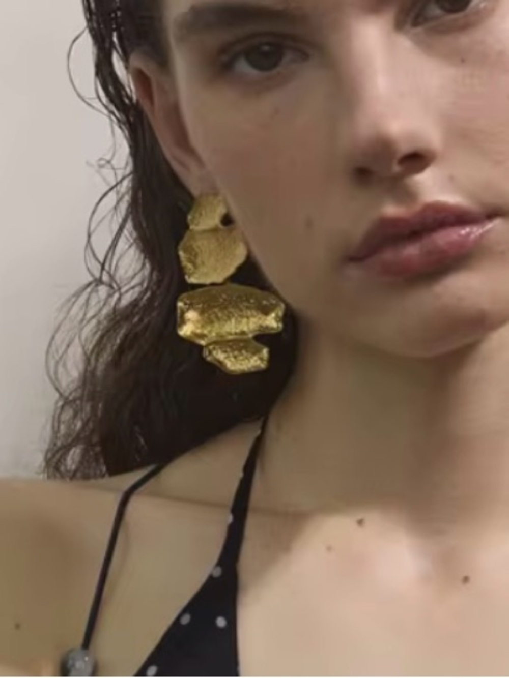 Anthropologie Sculptural Gold Statement Earrings ✨